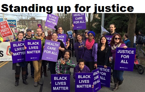 We’re standing up, speaking out, showing up for justice