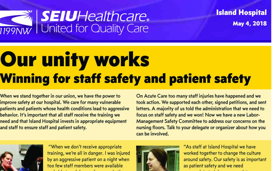 Our unity works!  Winning for staff & patient safety