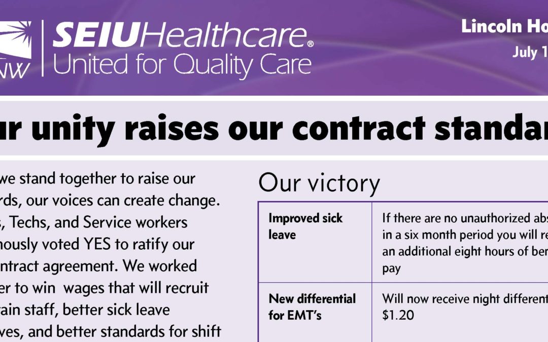 Our unity raises our contract standards