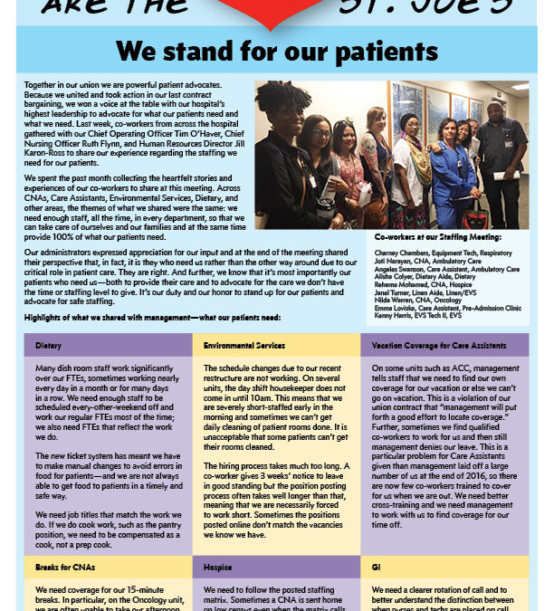 We are the heart of St. Joe’s – We stand for patients