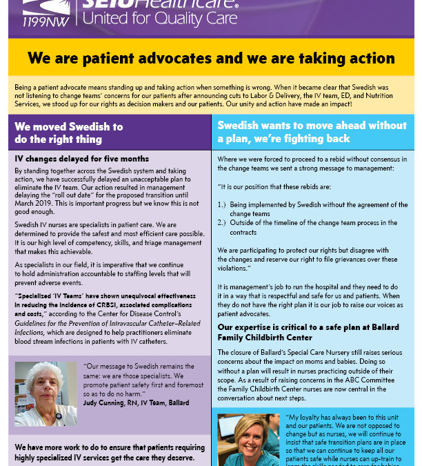 We are patient advocates and we are taking action