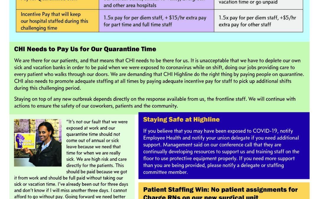 Coronavirus Update: Standing for Safe Staffing at All Times