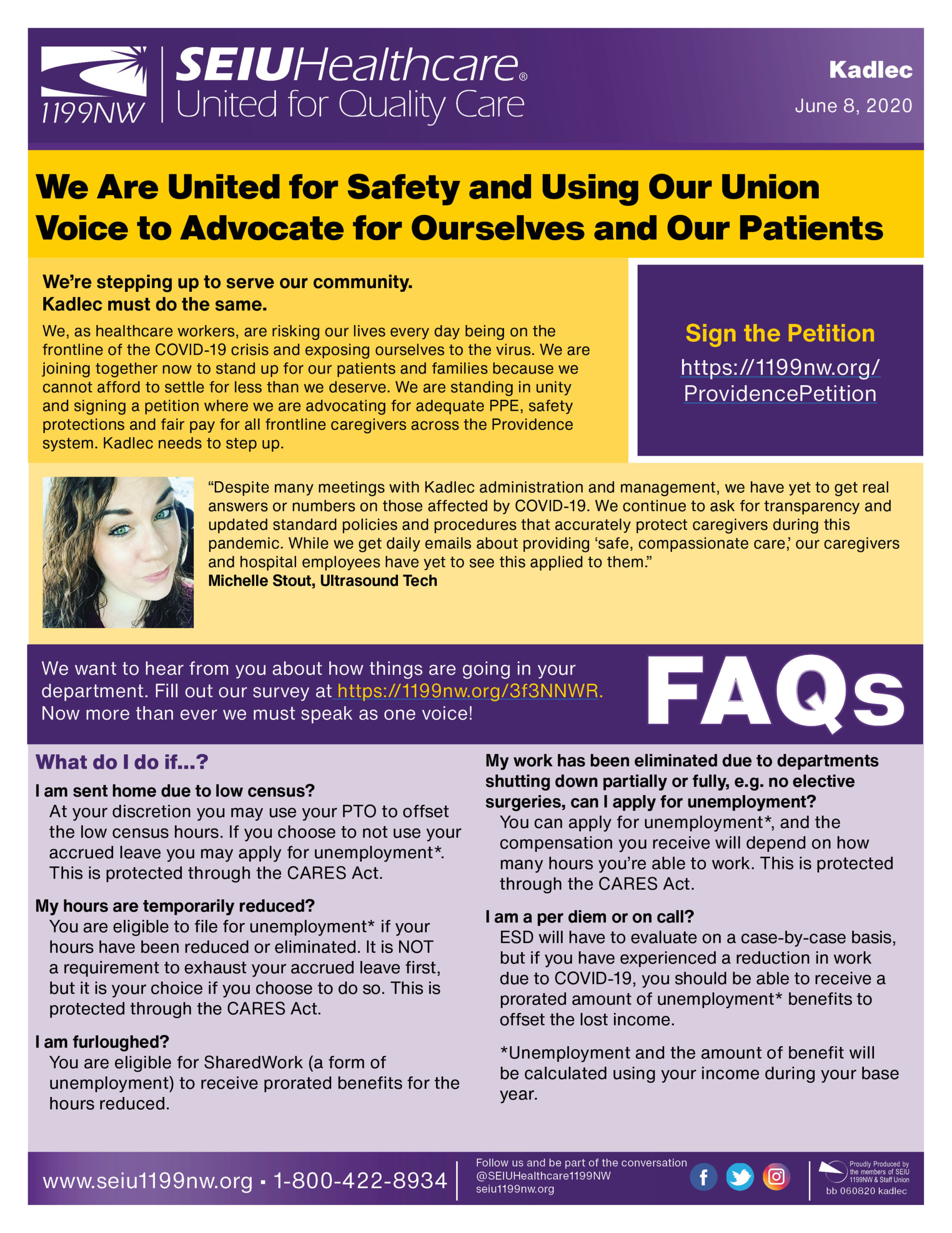 We Are United for Safety and Using Our Union Voice to Advocate for ...