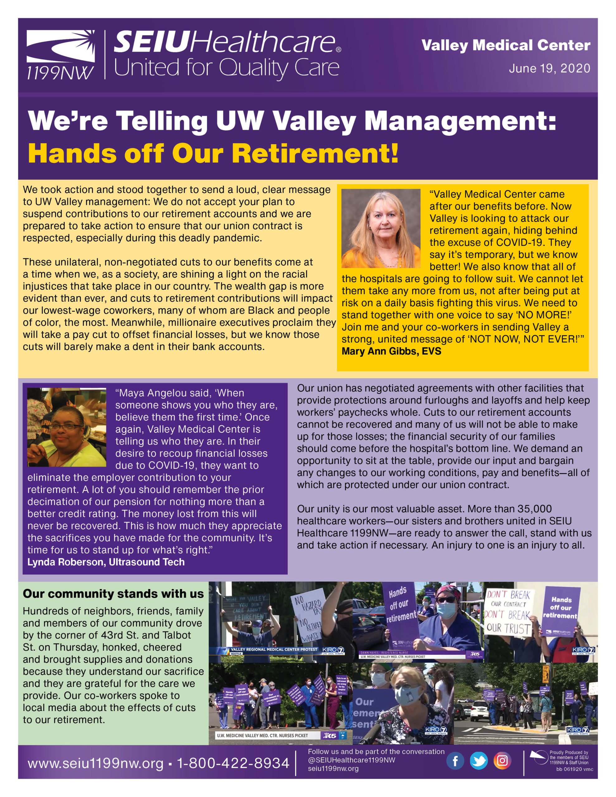 We’re Telling UW Valley Management: Hands off Our Retirement! - SEIU ...