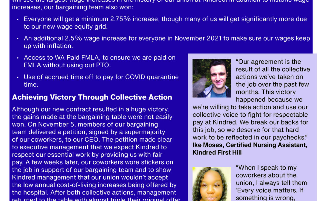 Historic Wage Increases: Our Latest Contract Victory at Kindred