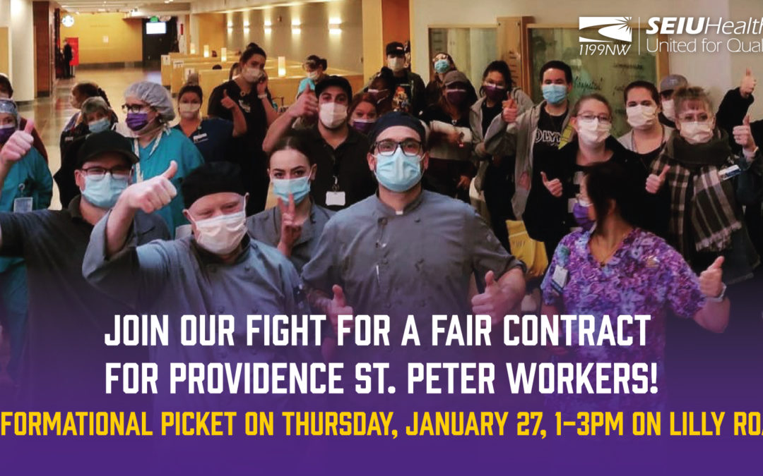 THURSDAY: Healthcare workers to picket at Providence St. Peter Hospital