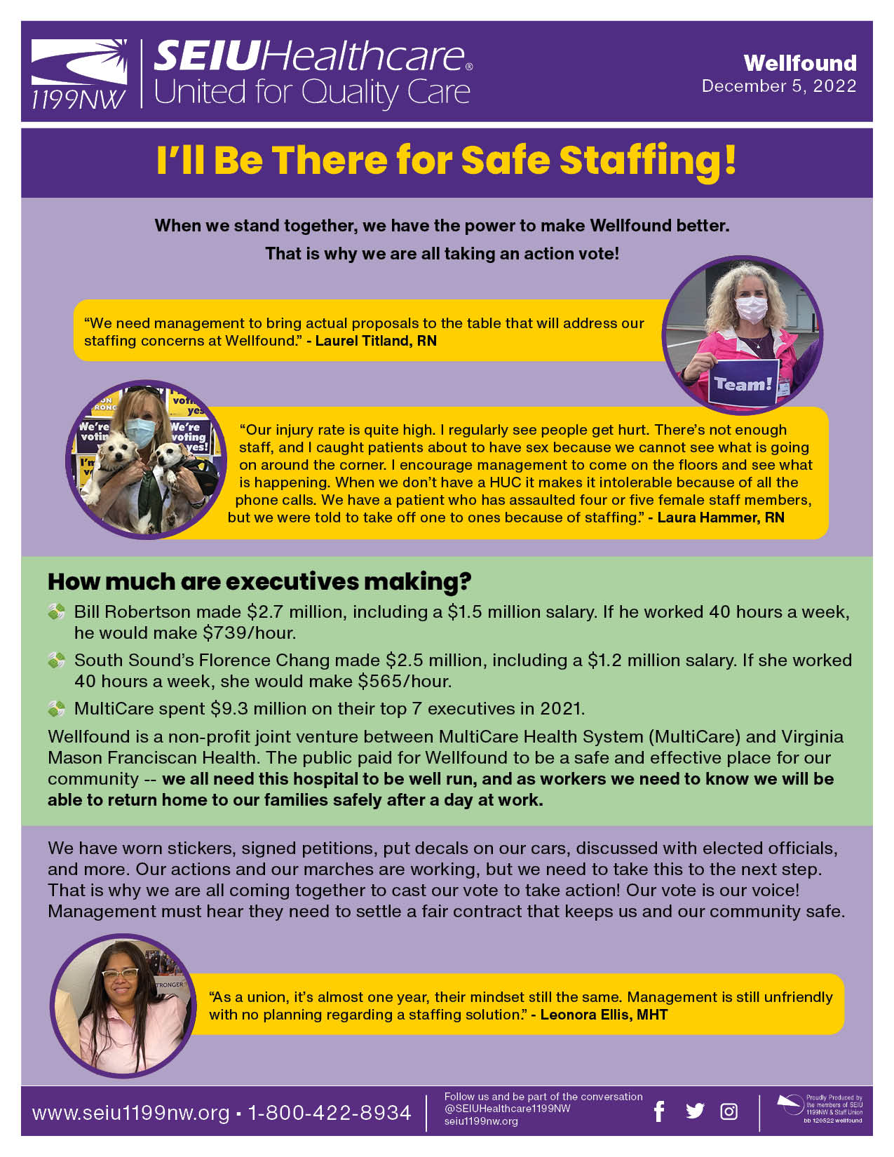 I’ll Be There for Safe Staffing! SEIU Healthcare 1199NW