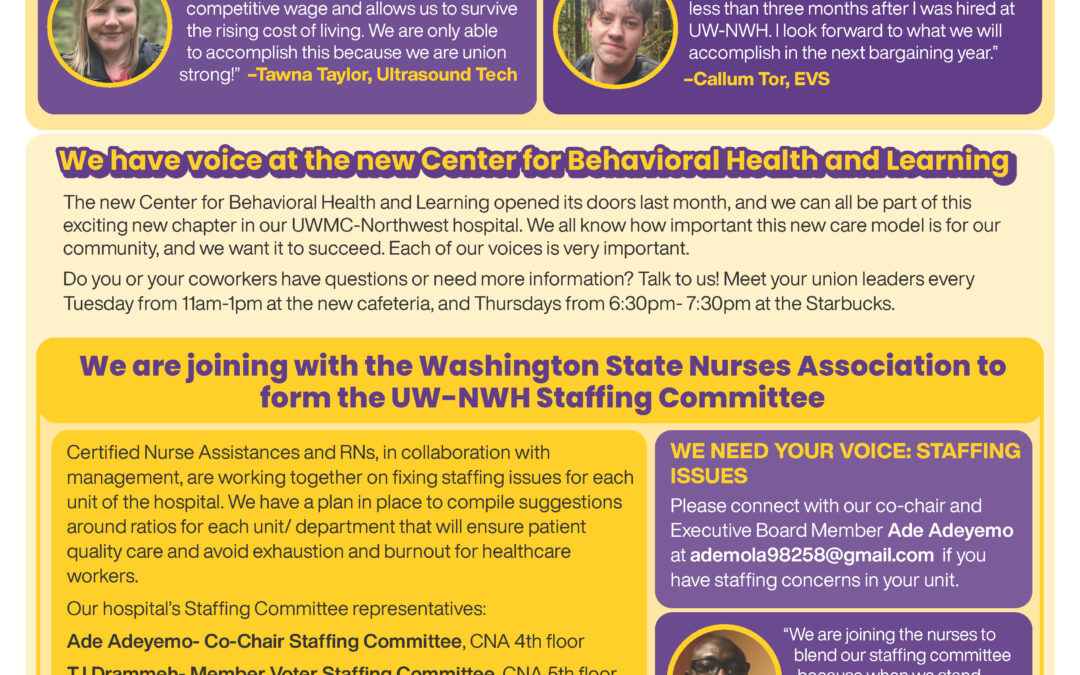 Standing together in our union makes it possible for us to have great workplace standards at UW Medicine