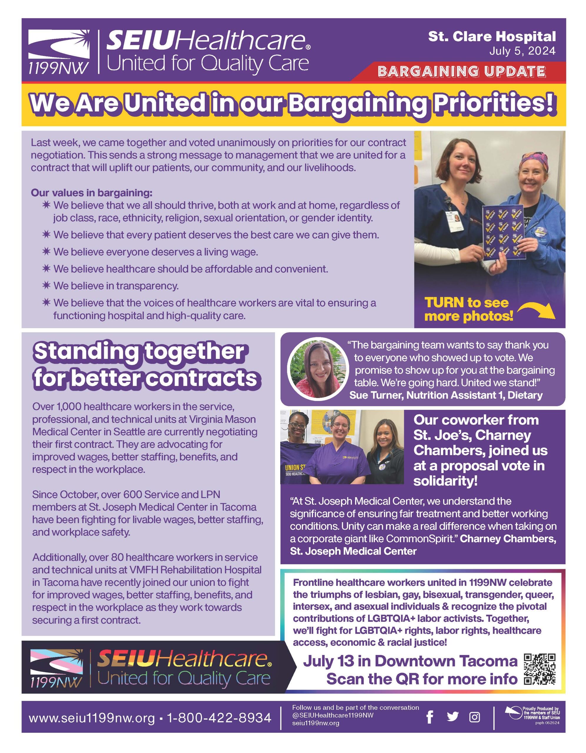 We Are United in our Bargaining Priorities!