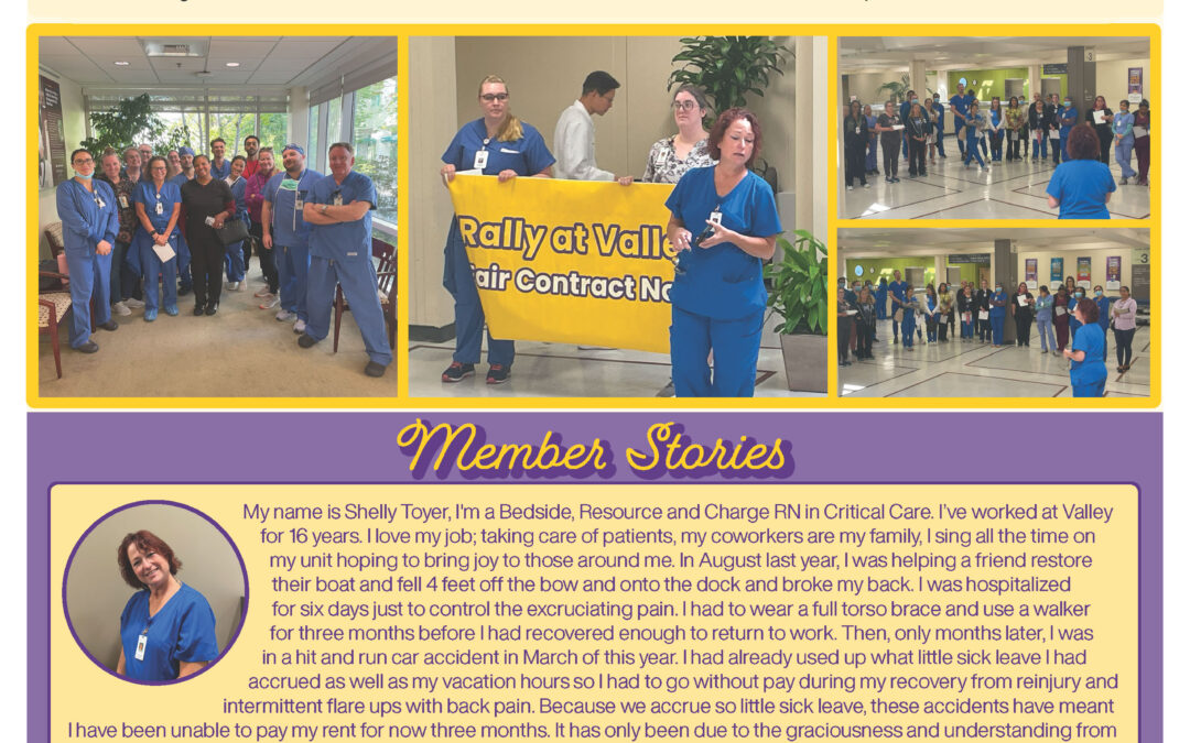 One Valley: From the frontline to the bargaining table Rally at Valley: Sick Leave “Speak Out”