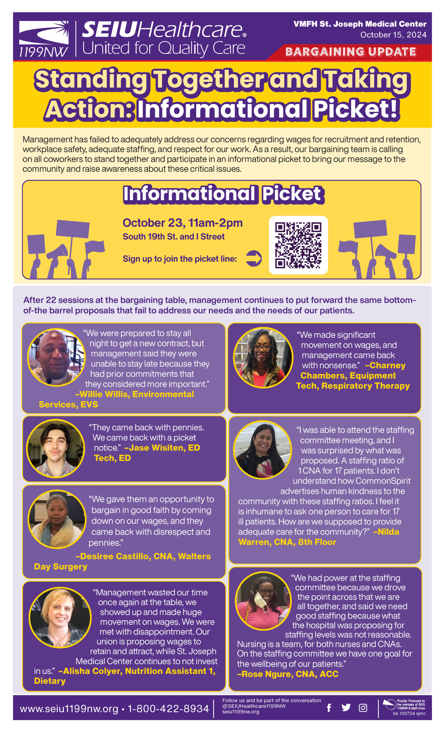 Standing Together and Taking Action: Informational Picket!