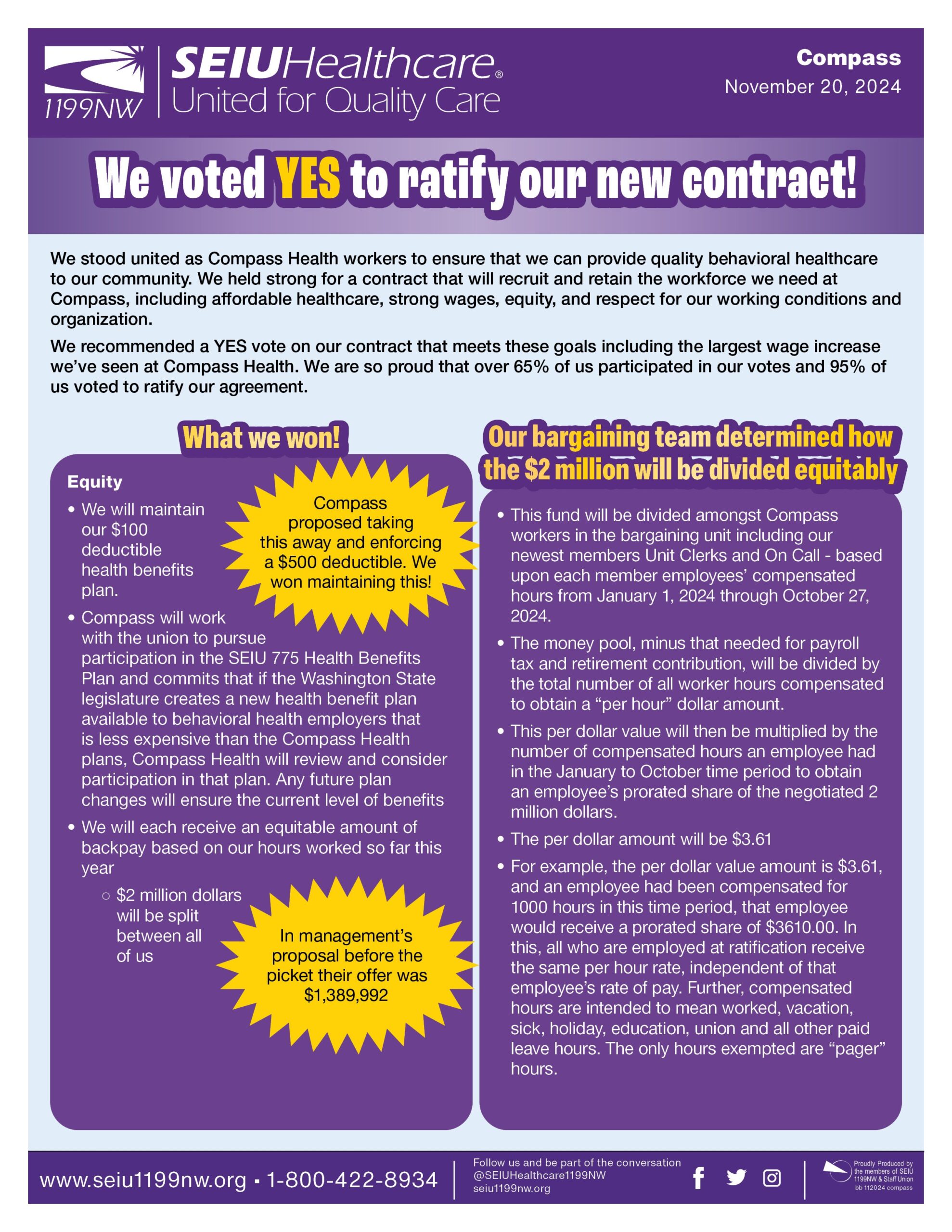 We voted YES to ratify our new contract!