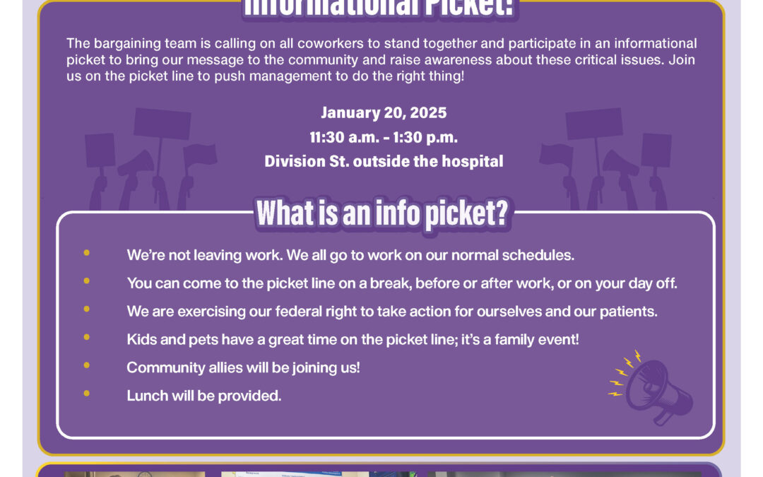 We voted unanimously to take action to hold management accountable! Join the informational picket