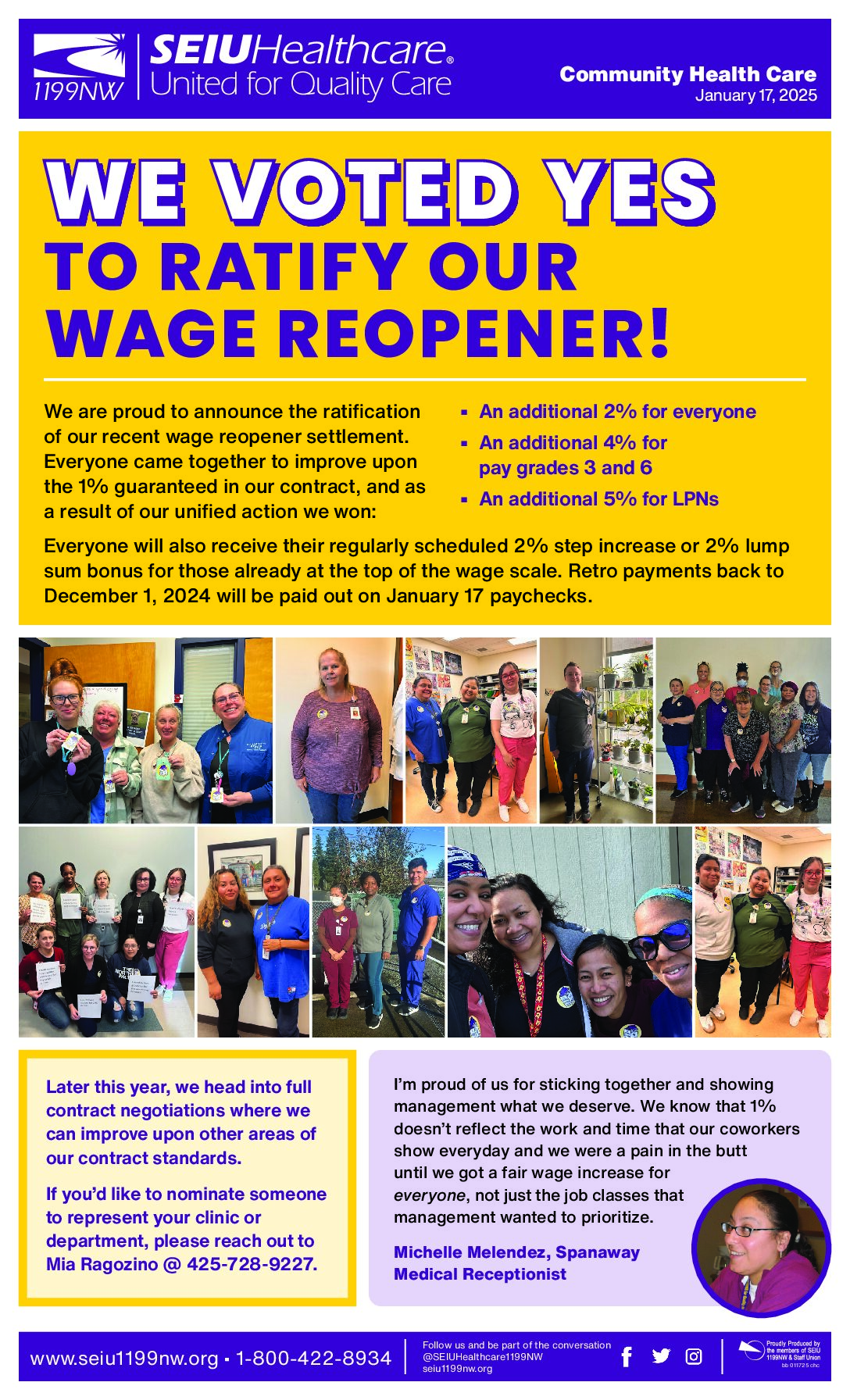 We Voted Yes to Ratify our Wage Reopener!