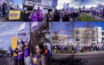 We picketed for a strong contract at PeaceHealth St. Joseph Medical Center